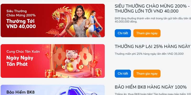 Tổng hợp ưu đãi hấp dẫn nhất của web cược